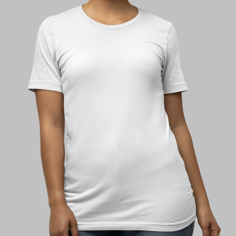 AR&B Women's Round Neck Half Sleeve T-Shirt - Regular Fit - White