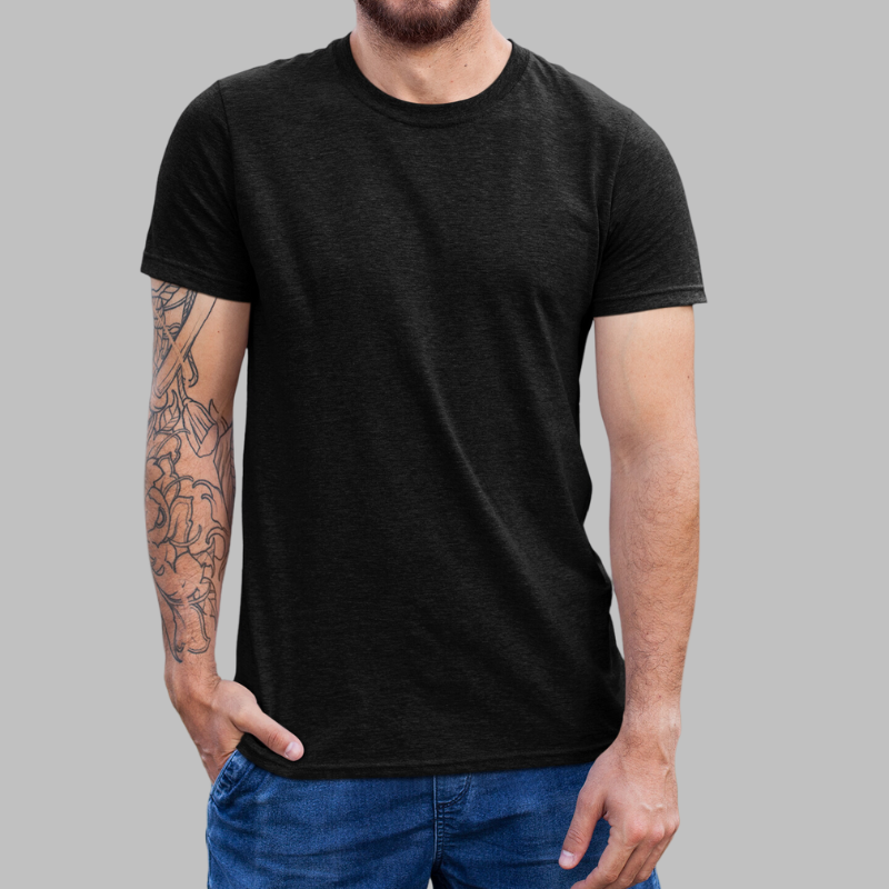 AR&B Round Neck Regular Fit T-Shirt - WHITE HTR, BLACK HTR, DARK GREY HTR