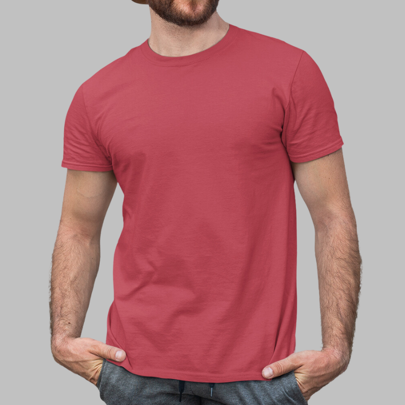 AR&B Round Neck Half Sleeve Regular Fit T-Shirt - White, Red