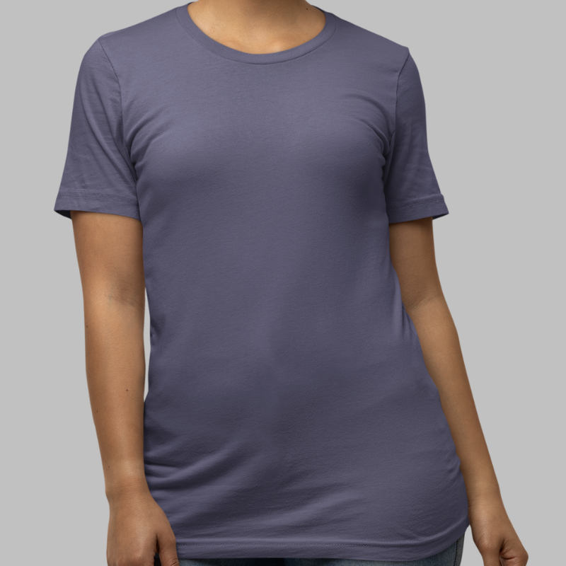 AR&B Women's Round Neck T-Shirt - Navy Blue Regular Fit Half Sleeve