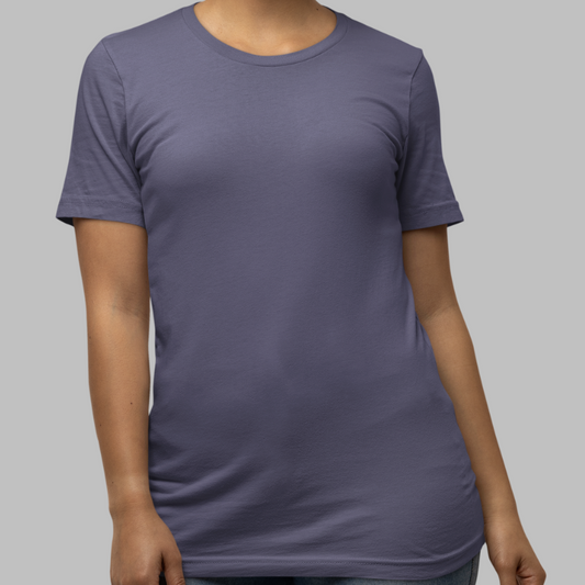 AR&B Women's Round Neck T-Shirt - Navy Blue Regular Fit Half Sleeve