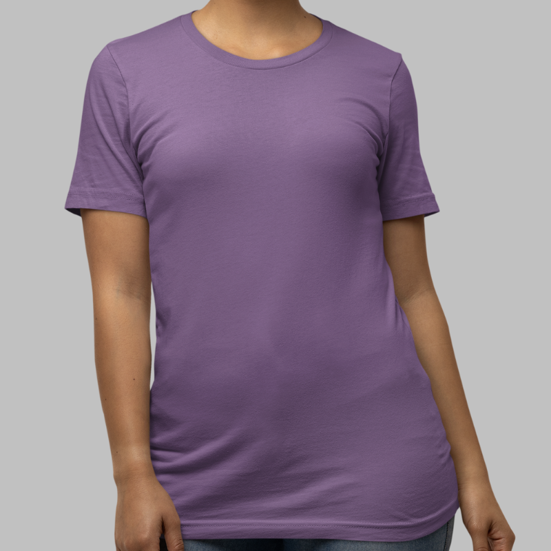 AR&B Women's Round Neck Half Sleeve T-Shirt - Regular Fit - Purple