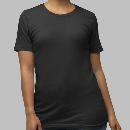 AR&B Women's Round Neck Half Sleeve T-Shirt - Black - Regular Fit