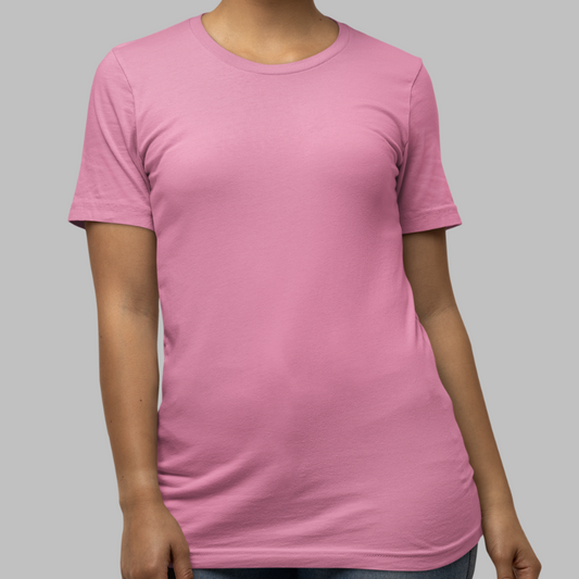 AR&B Women's Round Neck T-Shirt - Pink Regular Fit Half Sleeve