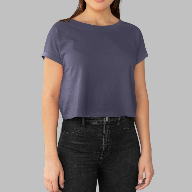 AR&B Women's Crop Top Regular Fit - Navy Blue