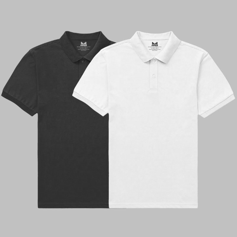 AR&B Premium Polo T-Shirt – Half Sleeve Regular Fit – Rib Collar and Cuff - Combo