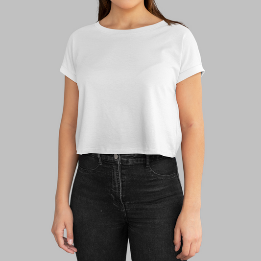 AR&B Women's Crop Top Regular Fit - White