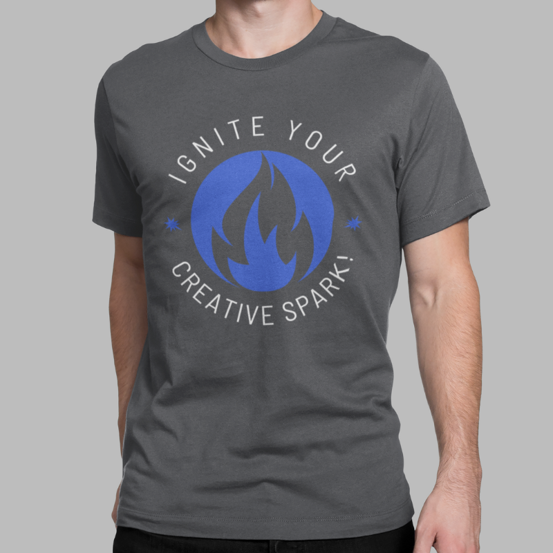 Ignite Your Creative Spark Printed Regular Fit T-Shirt - Kiwi Green, Grey HTR, Black, Asphalt, Maroon