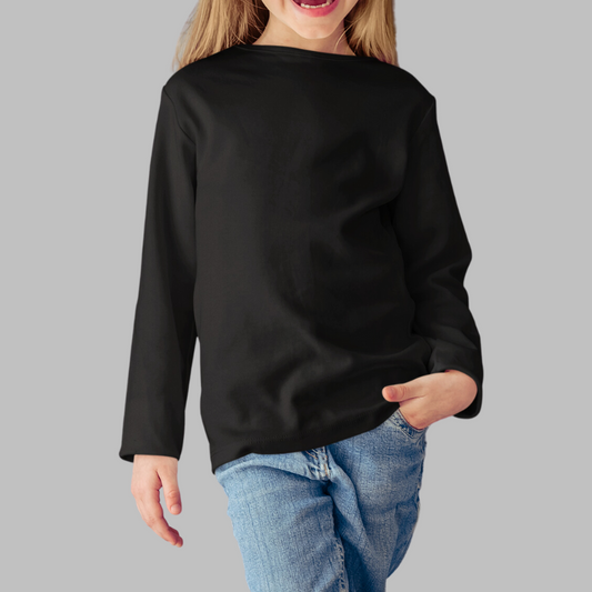 AR&B Kids Round Neck Full Sleeve T-Shirts -  Black