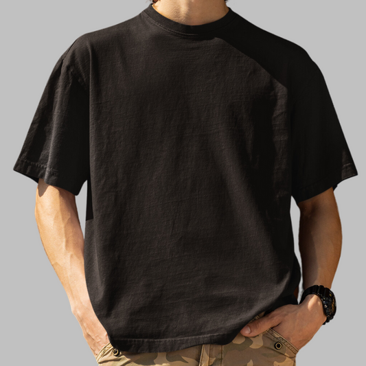 AR&B Oversized T-Shirts - Round Neck Drop Shoulder - Black