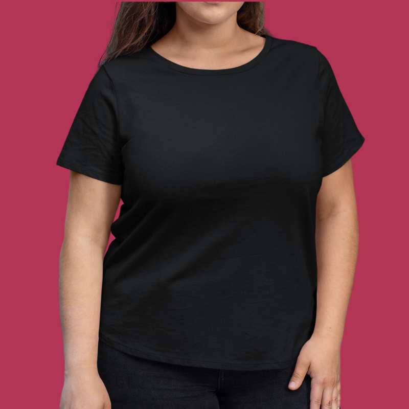 AR&B Women's Plus Size T-Shirt Round Neck Half Sleeve - Black