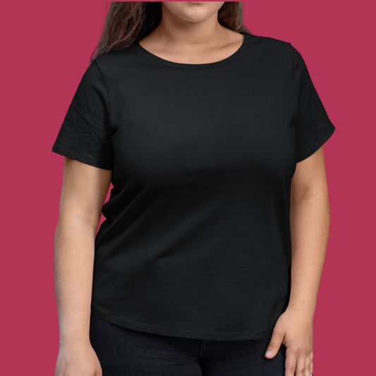 AR&B Women's Plus Size T-Shirt Round Neck Half Sleeve - Black