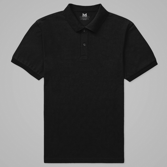 AR&B Premium Polo T-Shirt – Half Sleeve – Rib Collar and Cuff - Black Regular Fit