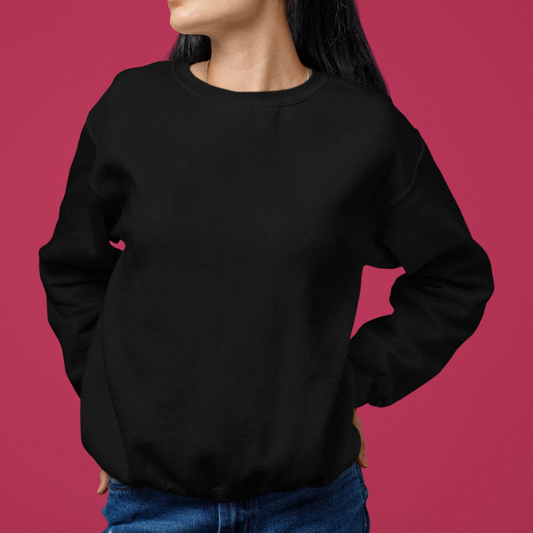 AR&B Women's Crew Neck Sweatshirt - Long Sleeve Regular Fit - Black