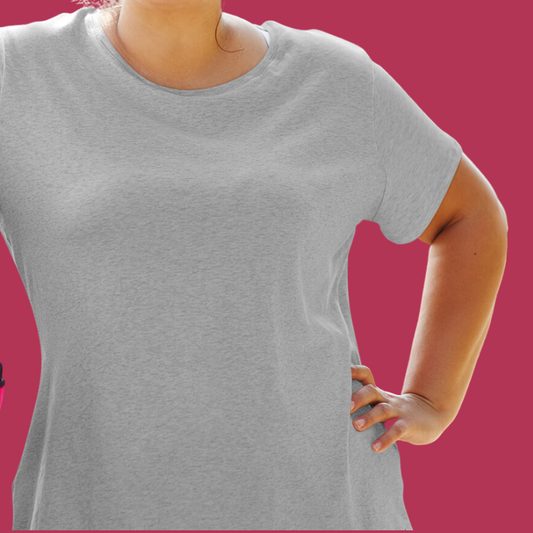 AR&B Women's Plus Size T-Shirt Round Neck Half Sleeve - Grey Heather