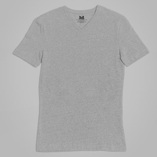 AR&B Men's V Neck Half Sleeve Regular Fit T-Shirt - Grey Heather