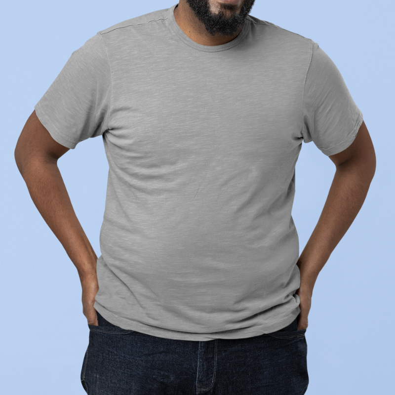 AR&B Men's Plus Size T-Shirt Round Neck Half Sleeve - Grey Heather