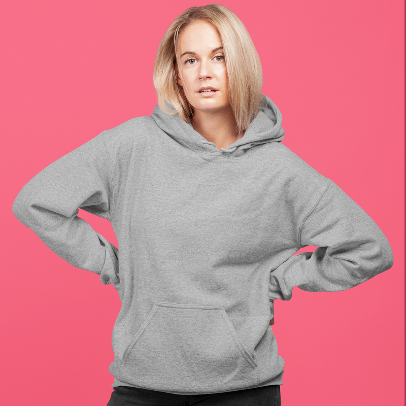 AR&B Women's Pullover Hoodie - Long Sleeve Regular Fit - Grey Heather