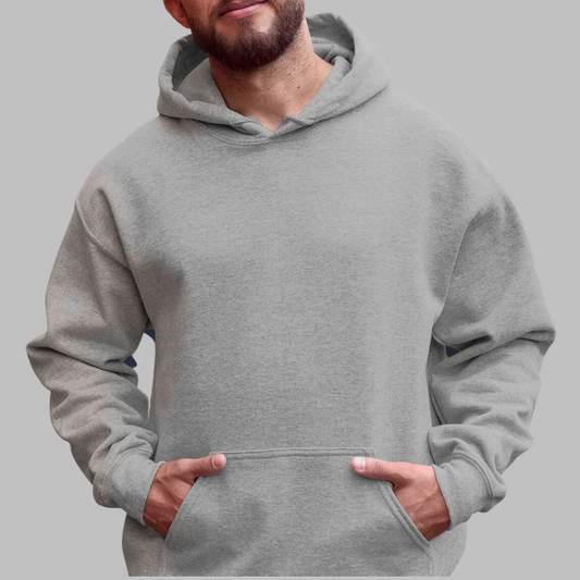 AR&B Men's Pullover Hoodie - Long Sleeve Regular Fit - Grey Heather