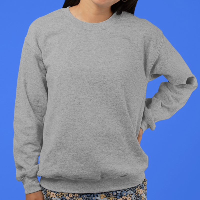 AR&B Women's Crew Neck Sweatshirt - Long Sleeve Regular Fit - Grey Heather