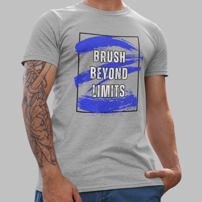 Brush Beyond Limits Printed Regular Fit T-Shirt - Red, White, Grey HTR, Kiwi green, Navy Blue