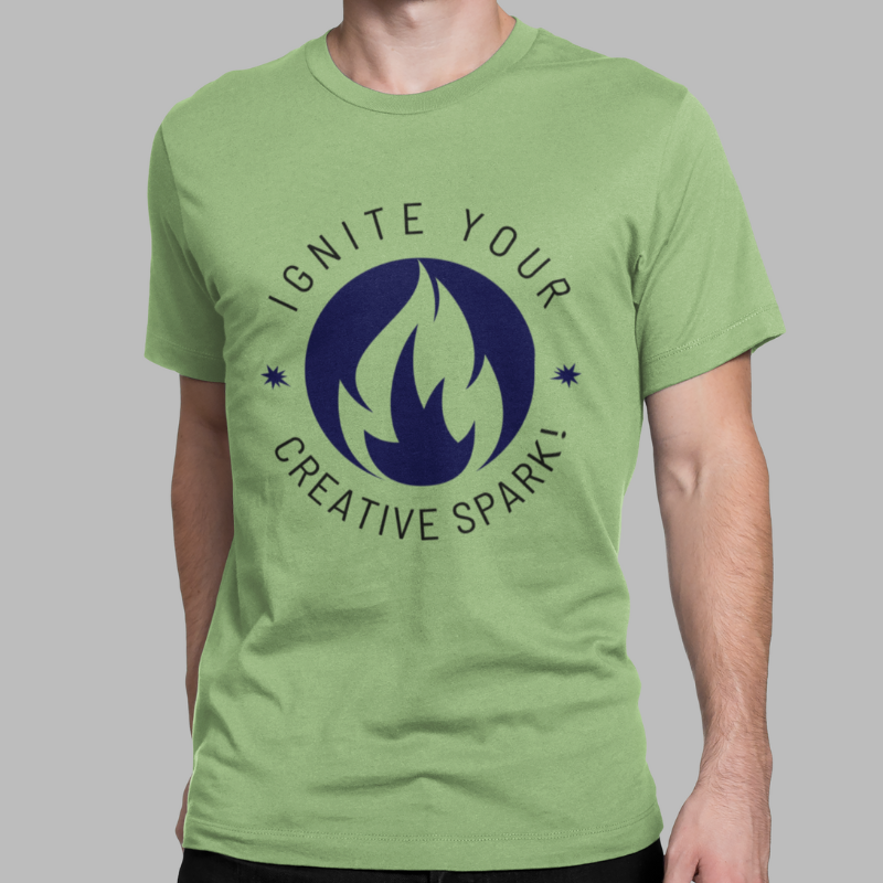 Ignite Your Creative Spark Printed Regular Fit T-Shirt - Kiwi Green, Grey HTR, Black, Asphalt, Maroon