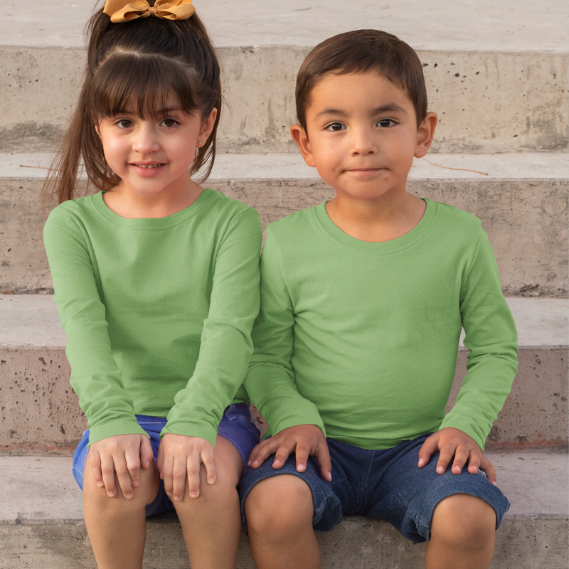 AR&B Kids Round Neck Full Sleeve T-Shirts -  Kiwi Green