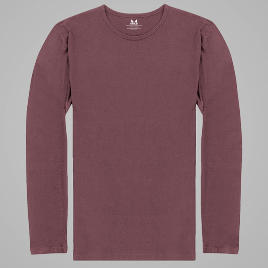 AR&B Men's Round Neck Full Sleeve Regular Fit T-Shirt - Maroon