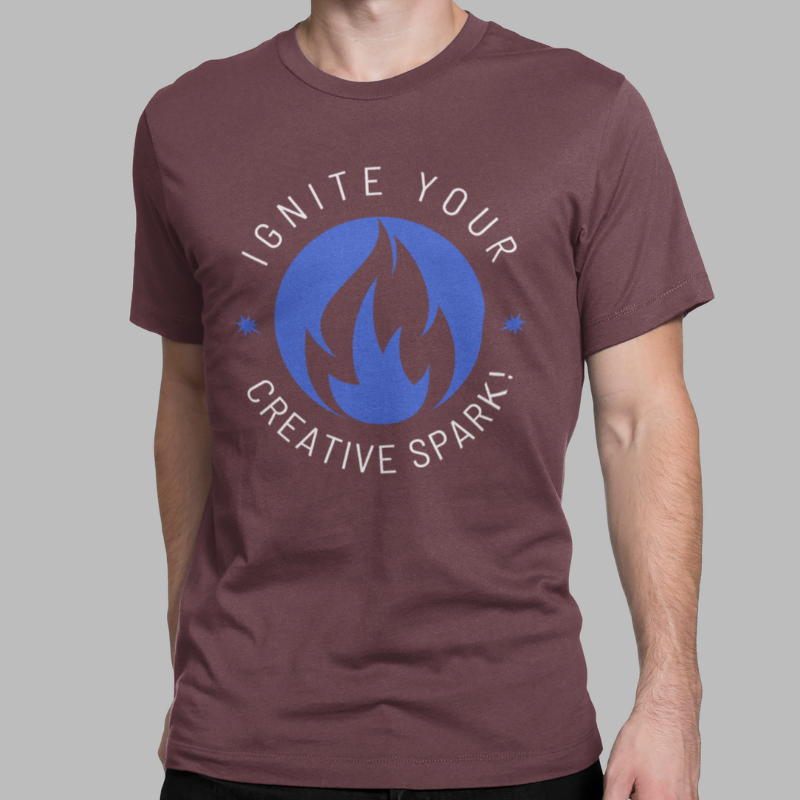 Ignite Your Creative Spark Printed Regular Fit T-Shirt - Kiwi Green, Grey HTR, Black, Asphalt, Maroon