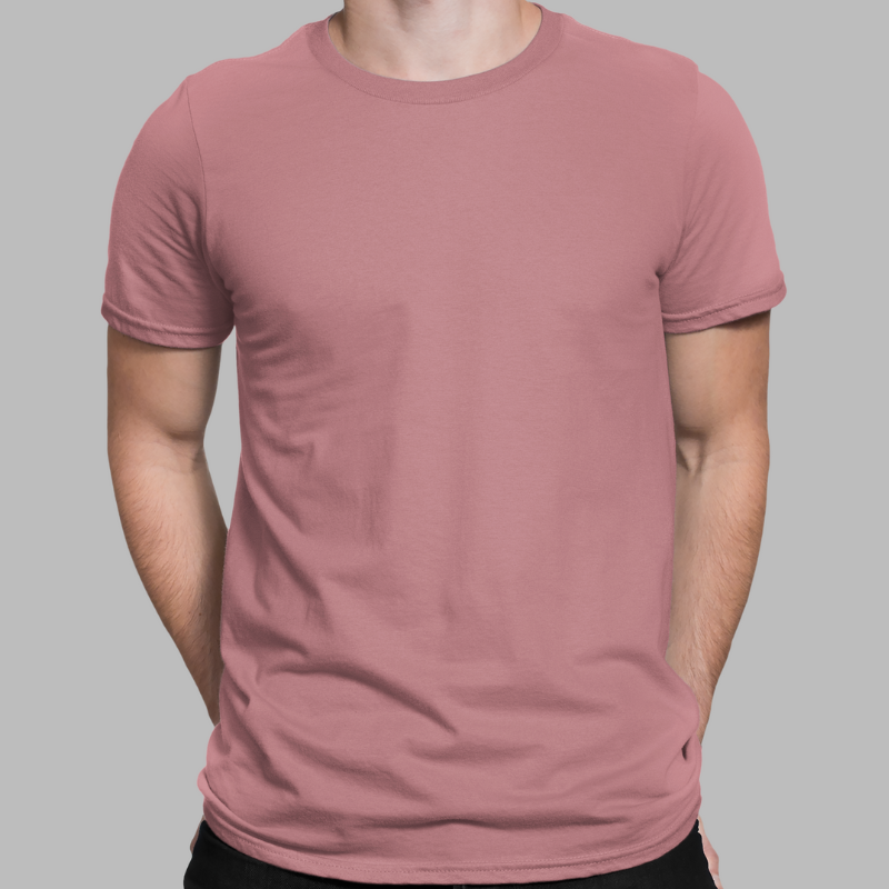 AR&B Round Neck Regular Fit T-Shirt - Petrol Blue, Pale Yellow, Mauve