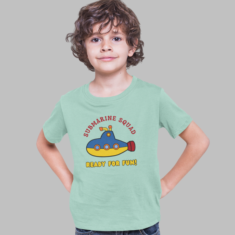 Submarine Squad Ready For Fun! Printed T-Shirt