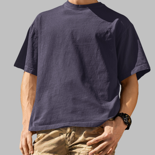 AR&B Oversized T-Shirts - Round Neck Drop Shoulder - Navy Blue