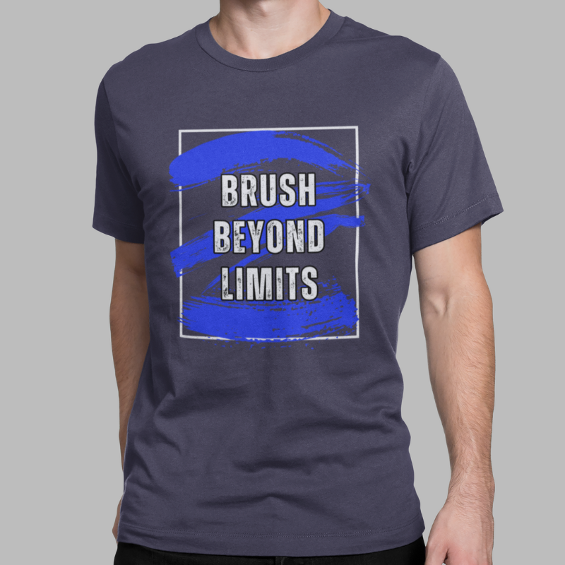 Brush Beyond Limits Printed Regular Fit T-Shirt - Red, White, Grey HTR, Kiwi green, Navy Blue