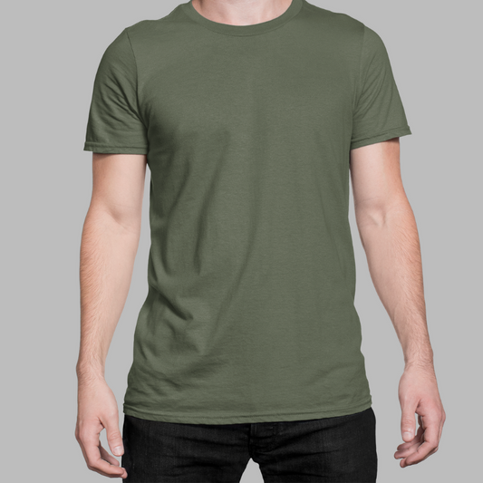 AR&B Round Neck Half Sleeve T-Shirt  Regular Fit - Olive Green, Kiwi Green