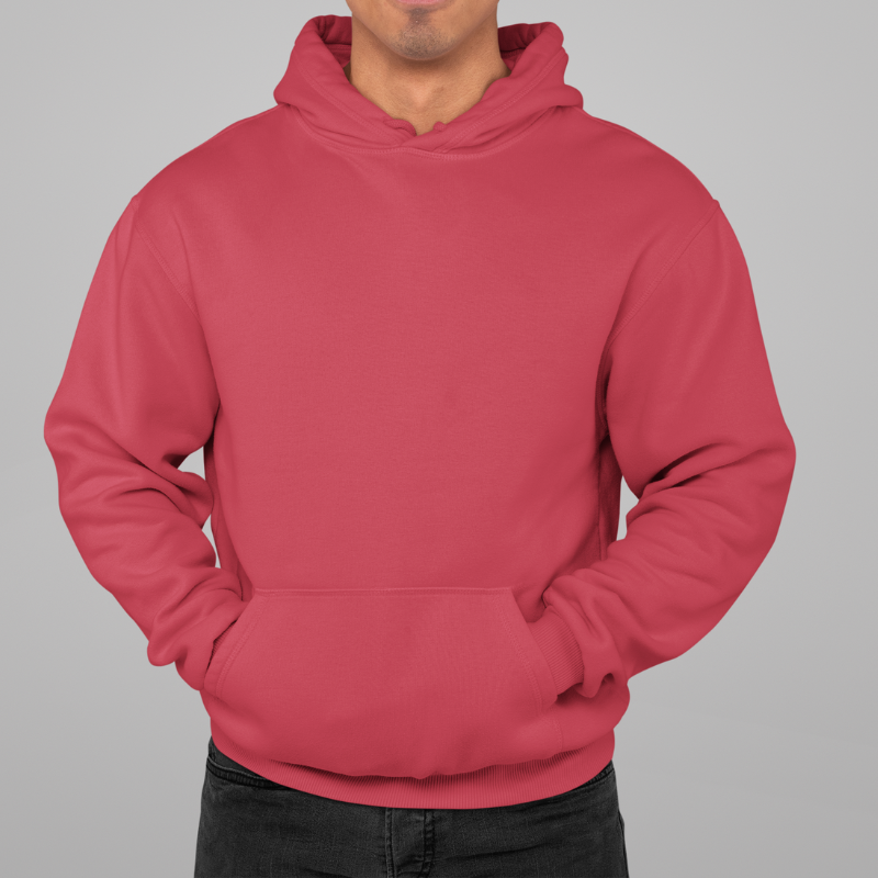 AR&B Men's Pullover Hoodie - Long Sleeve Regular Fit - Red