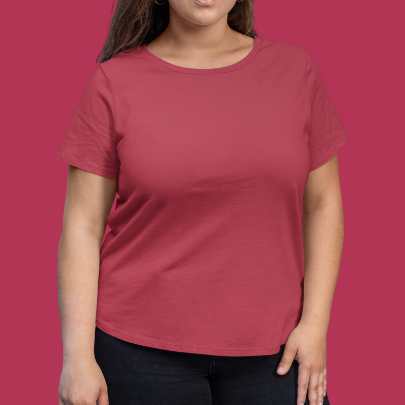 AR&B Women's Plus Size T-Shirt Round Neck Half Sleeve - Red