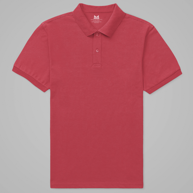 AR&B Premium Polo T-Shirt – Half Sleeve – Rib Collar and Cuff - Red Regular Fit