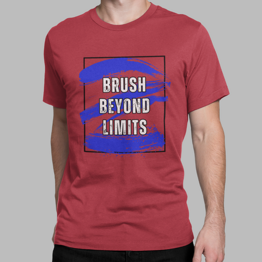 Brush Beyond Limits Printed Regular Fit T-Shirt - Red, White, Grey HTR, Kiwi green, Navy Blue