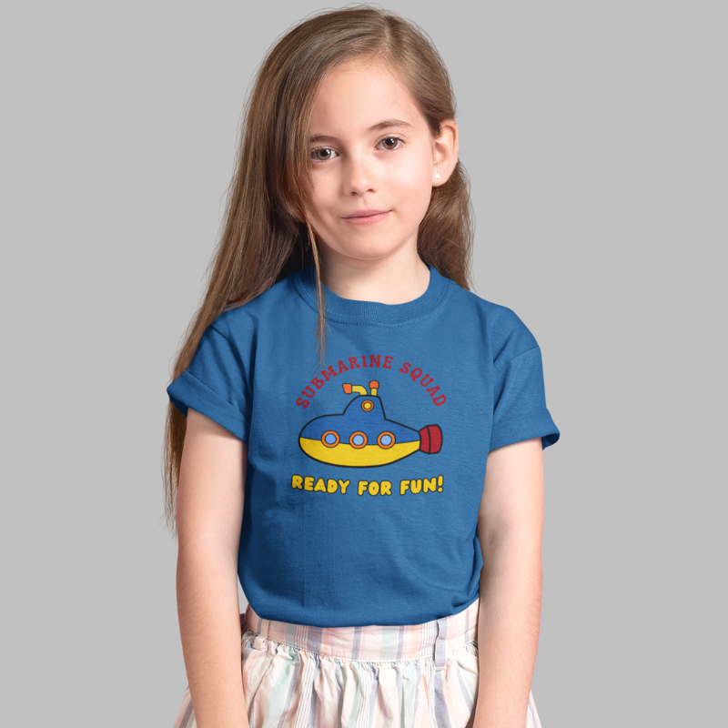 Submarine Squad Ready For Fun! Printed T-Shirt