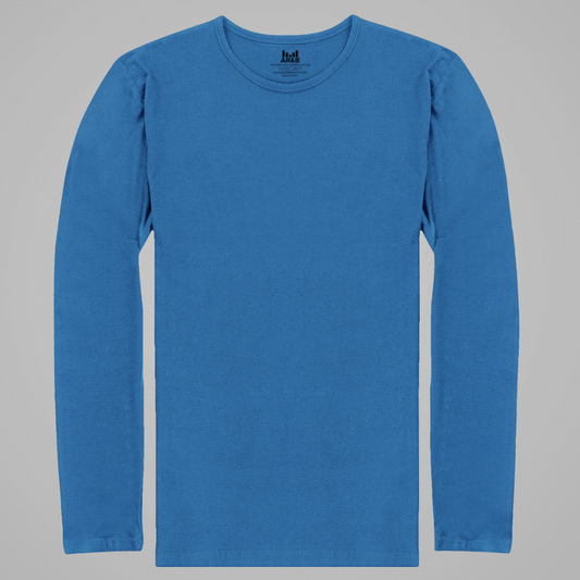 AR&B Men's Round Neck Full Sleeve Regular Fit T-Shirt - Royal Blue