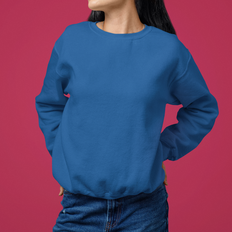 AR&B Women's Crew Neck Sweatshirt - Long Sleeve Regular Fit - Royal Blue