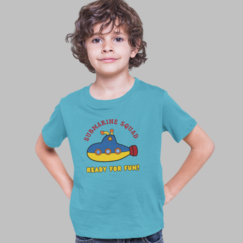 Submarine Squad Ready For Fun! Printed T-Shirt