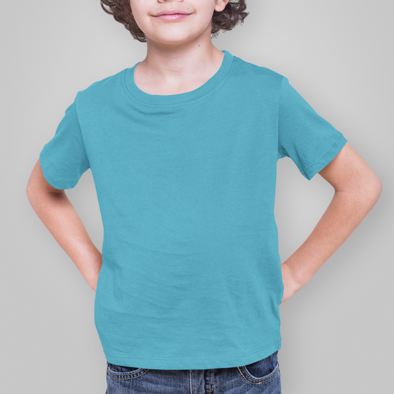 AR&B Kids Round Neck T-Shirts - Sky Blue