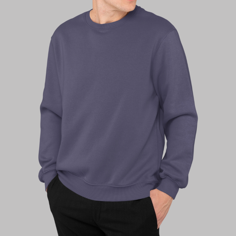 AR&B Men's Crew Neck Sweatshirt - Long Sleeve Regular Fit - Navy Blue