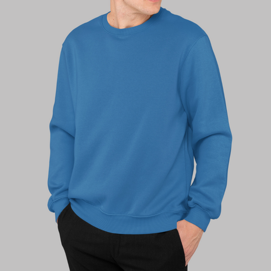 AR&B Men's Crew Neck Sweatshirt - Long Sleeve Regular Fit - Royal Blue