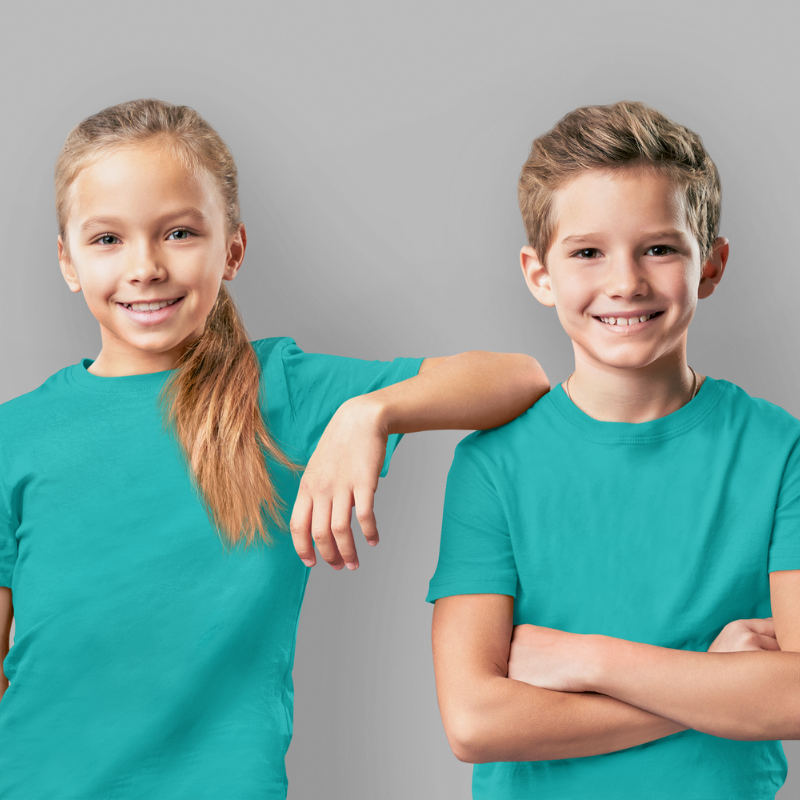 AR&B Kids Round Neck T-Shirts - Teal