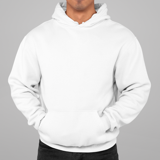 AR&B Men's Pullover Hoodie - Long Sleeve Regular Fit - White