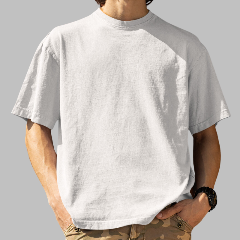 AR&B Oversized T-Shirts - Round Neck Drop Shoulder - White