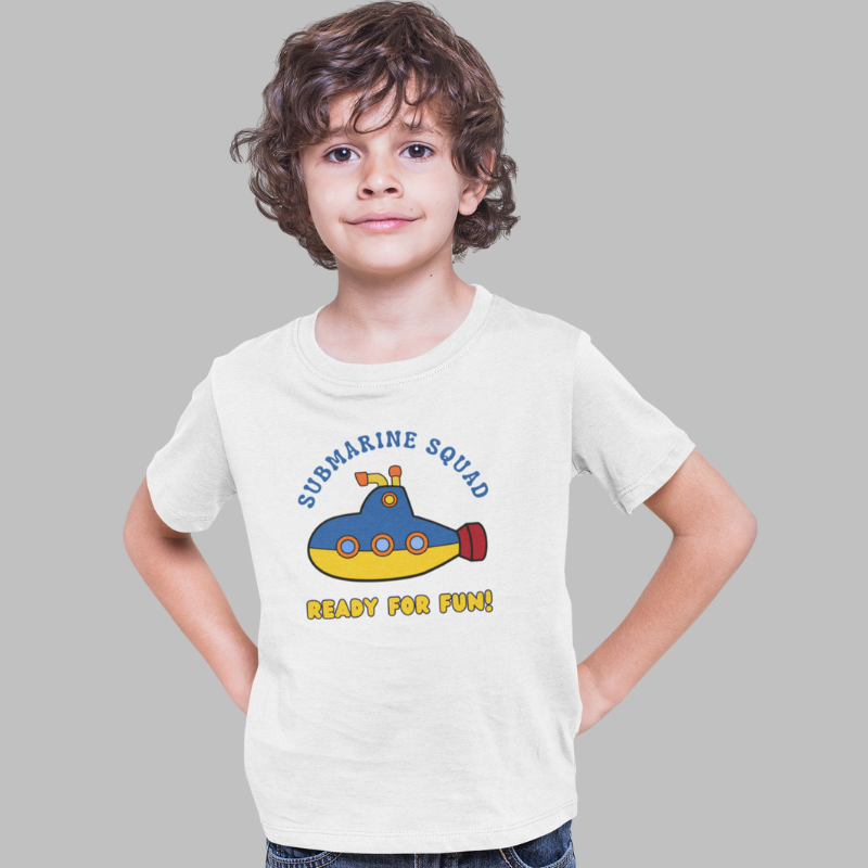 Submarine Squad Ready For Fun! Printed T-Shirt