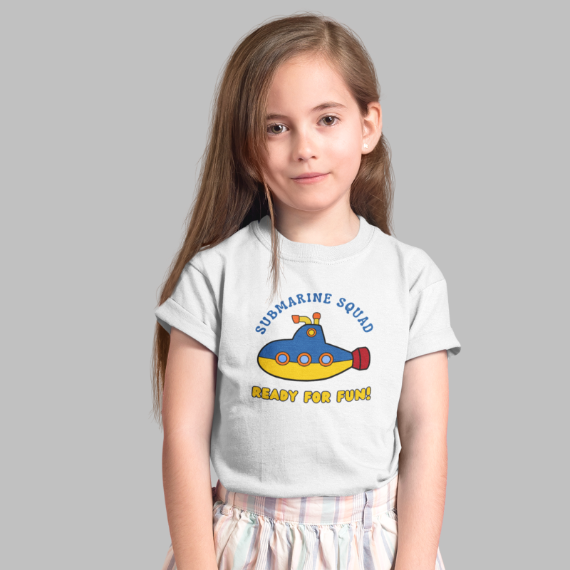 Submarine Squad Ready For Fun! Printed T-Shirt